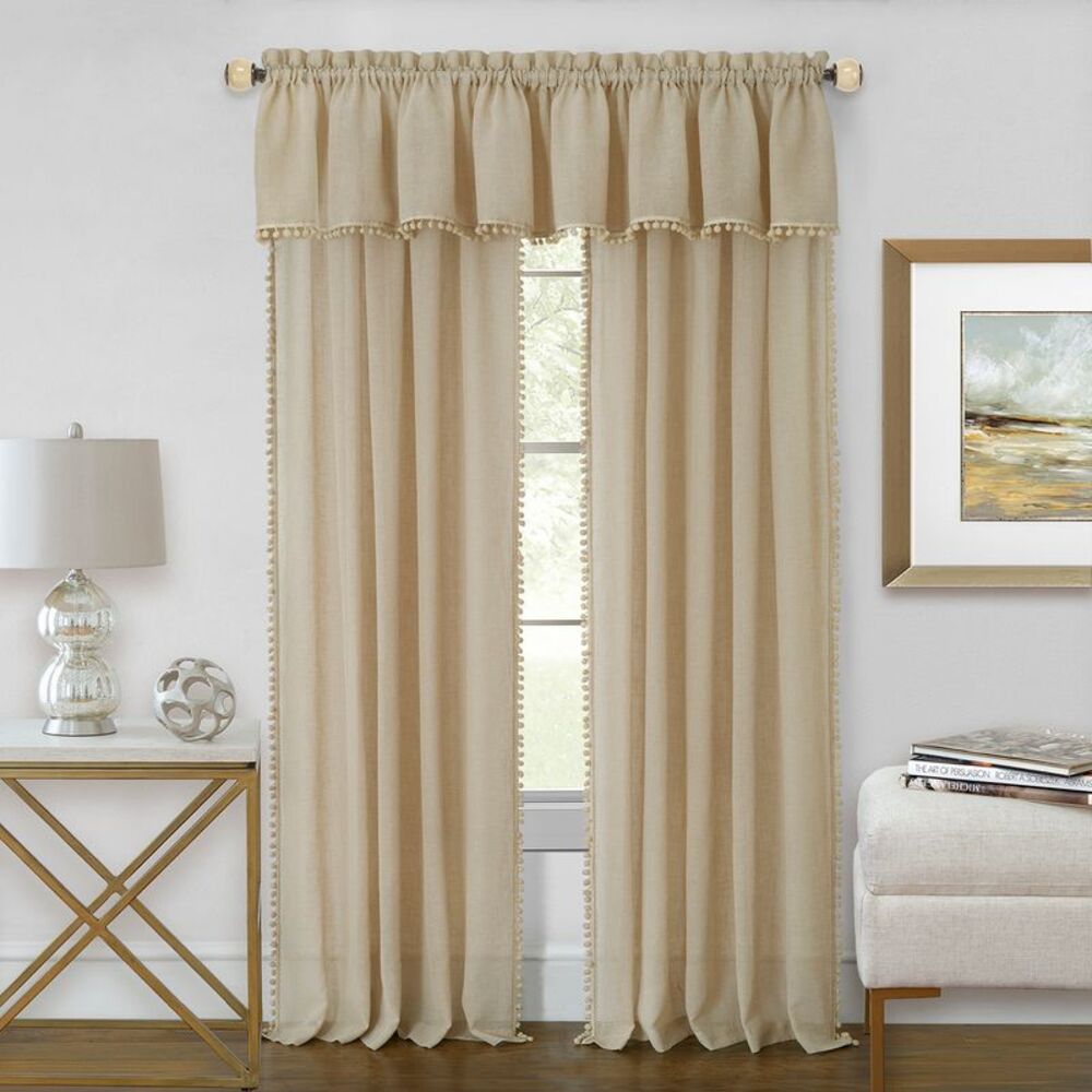 Achim Home Furnishing: Wallace Linen Semi-Sheer Window Curtain Rod Pocket Panel: